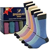 Diabetic socks for men, Non binding cotton socks, Extra Wide Socks,Premium Diabetes care,Soft Neuropathy socks, 6 Pairs