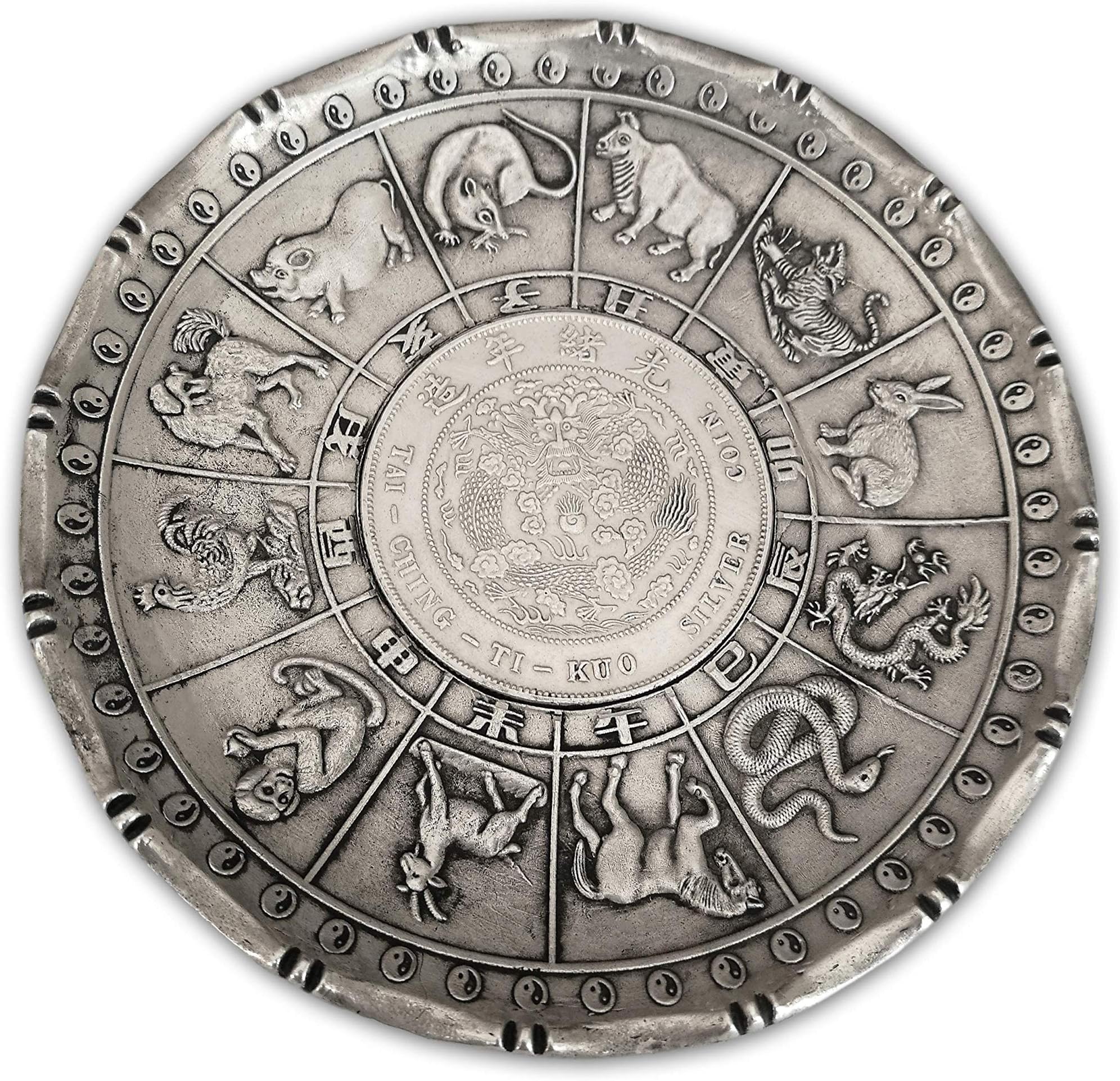 Eillwin Big Ancient Chinese Zodiac Horoscope Beautiful Ornamental Decoration Coin