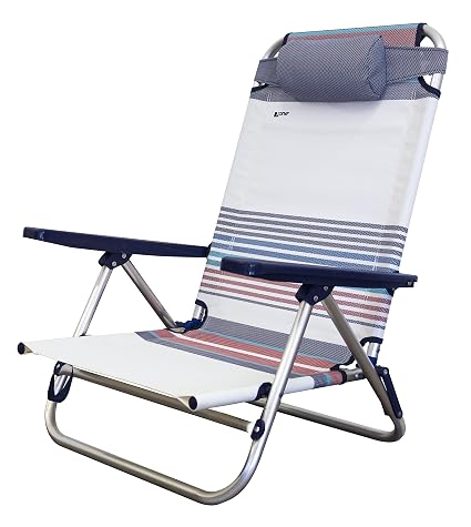 Xone Spiaggina Vintage Ribaltabile Pieghevole Per Mare Giardino Campeggio Sedia Sdraio Da Spiaggia Richiudibile Struttura In Alluminio E