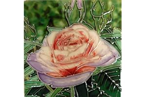 Tile Craft Rose Ceramic Art Tile 6 x 6 inches with Easel Back