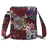 OPQRSTU Women's Retro Small Size Canvas Shoulder Bag Hippie Boho Crossbody Handbag