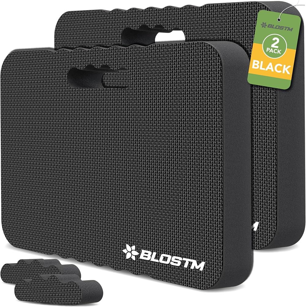 BLOSTM Thick Garden Kneeling Pad 2 Pack High Density Foam Two Textures