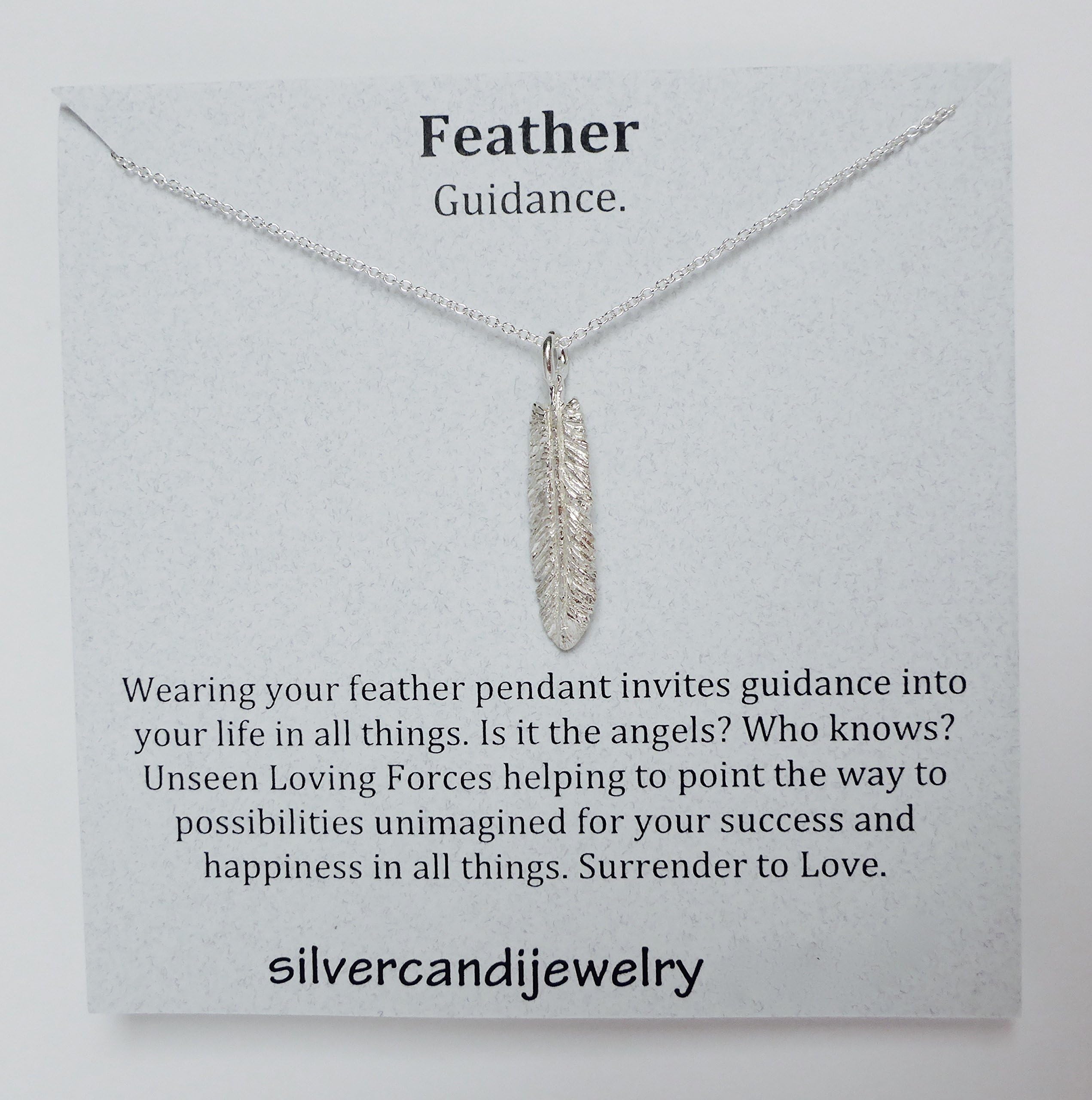 Feather Pendant Necklace. Sterling Silver. Hand Carved. Original Design. Sterling Silver Chain