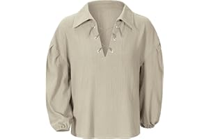 AITIPOO Kids Medieval Viking Pirate Renaissance Retro Costume Shirt for boys Halloween Party Cosplay 3-12 Years