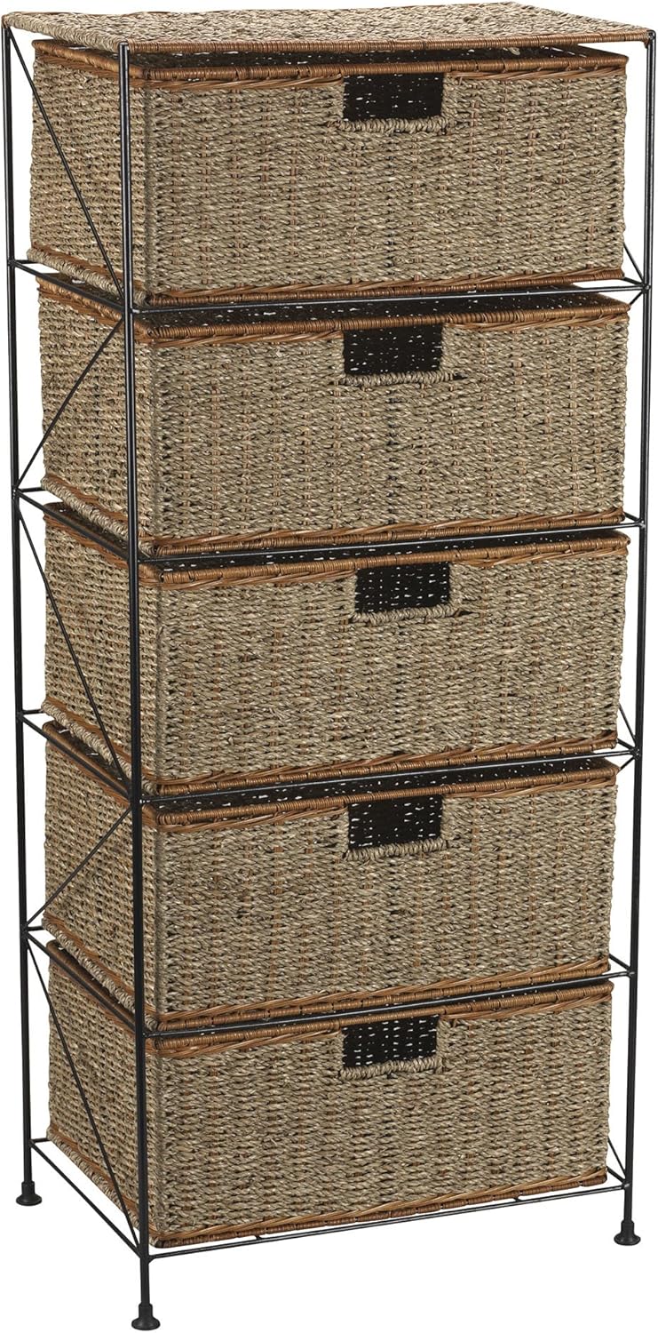 wicker drawer unit on Amazon Com Household Essentials 5 Drawer Storage Unit Seagrass Rattan 41 25 By 18 By 12 Inch Home Kitchen
