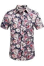 COOFANDY Men's Floral Shirts Casual Hawaiian Print Shirt Vacation Short Sleeve Button Down Shirt