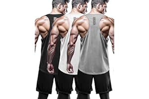 DRSKIN Men's 4, 3 or 1 Pack Tank Tops Sleeveless Shirts Y-Back Muscle Mesh Gym Training Athletic Workout Dry Fit