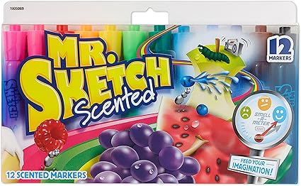 Mr Sketch Scented Markers Chisel Tip Assorted Colors 12 Pack