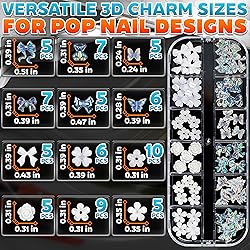 520 Pcs Nail Rhinestones for Nails - Bow Nail
