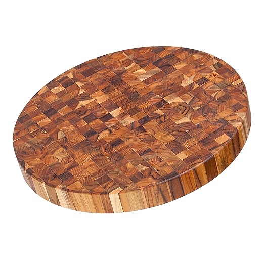 Teakhaus Cutting Board 45,7x5 cm Round, Wood, Brown, 45.7 x 45.7 x 5 cm