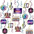 YQWIN 30 Pieces Disco Party Decorations 70s Hanging Swirls Ceiling Decor Retro 70s 80s Hip Hop Party Decorations Retro 1970's