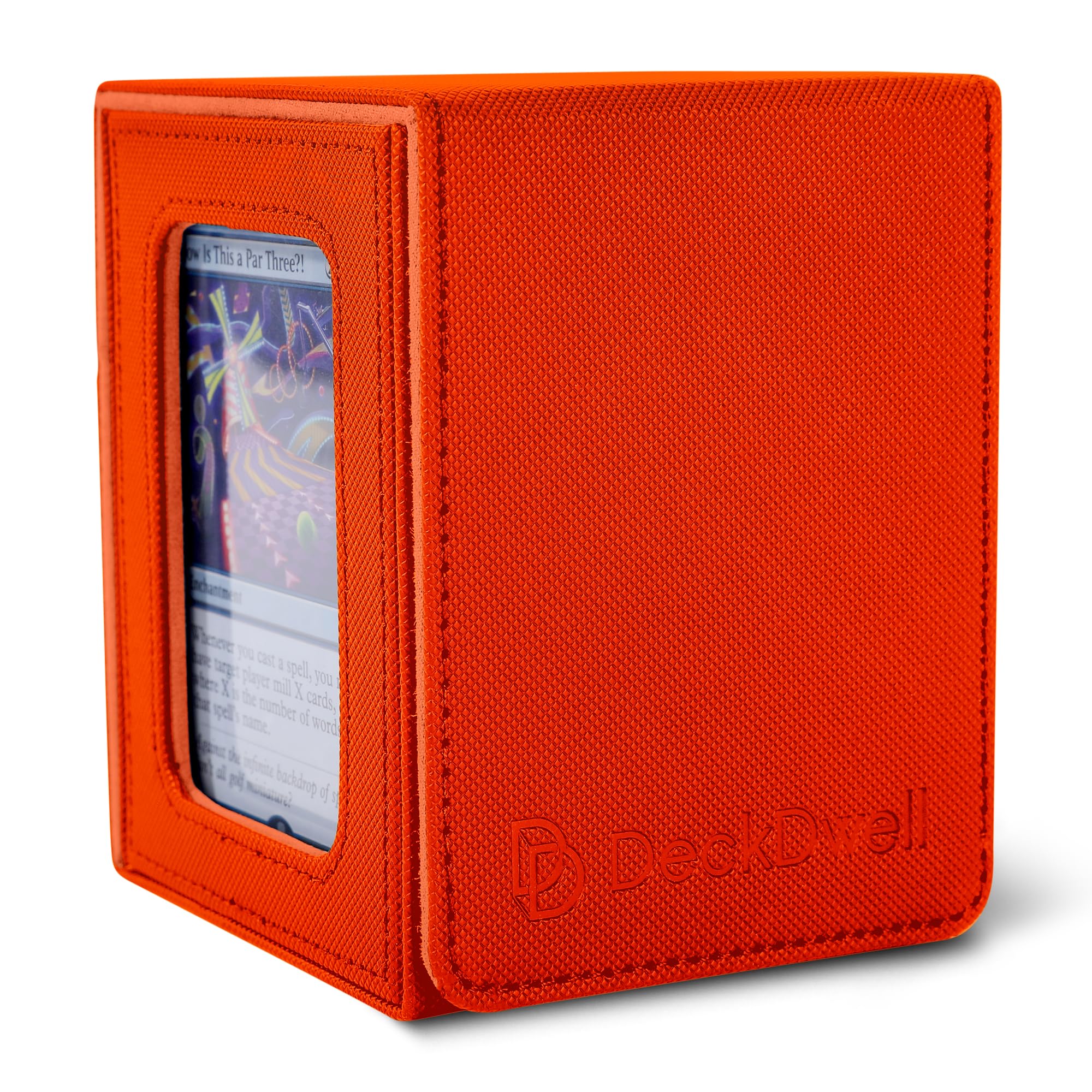 Commander deck box with window Fits 100 Double Sleeved Cards, One‑Piece Design, 4 N52 Magnets, PU Leather & Microfiber Lining,deck box mtg with 2 Dividers