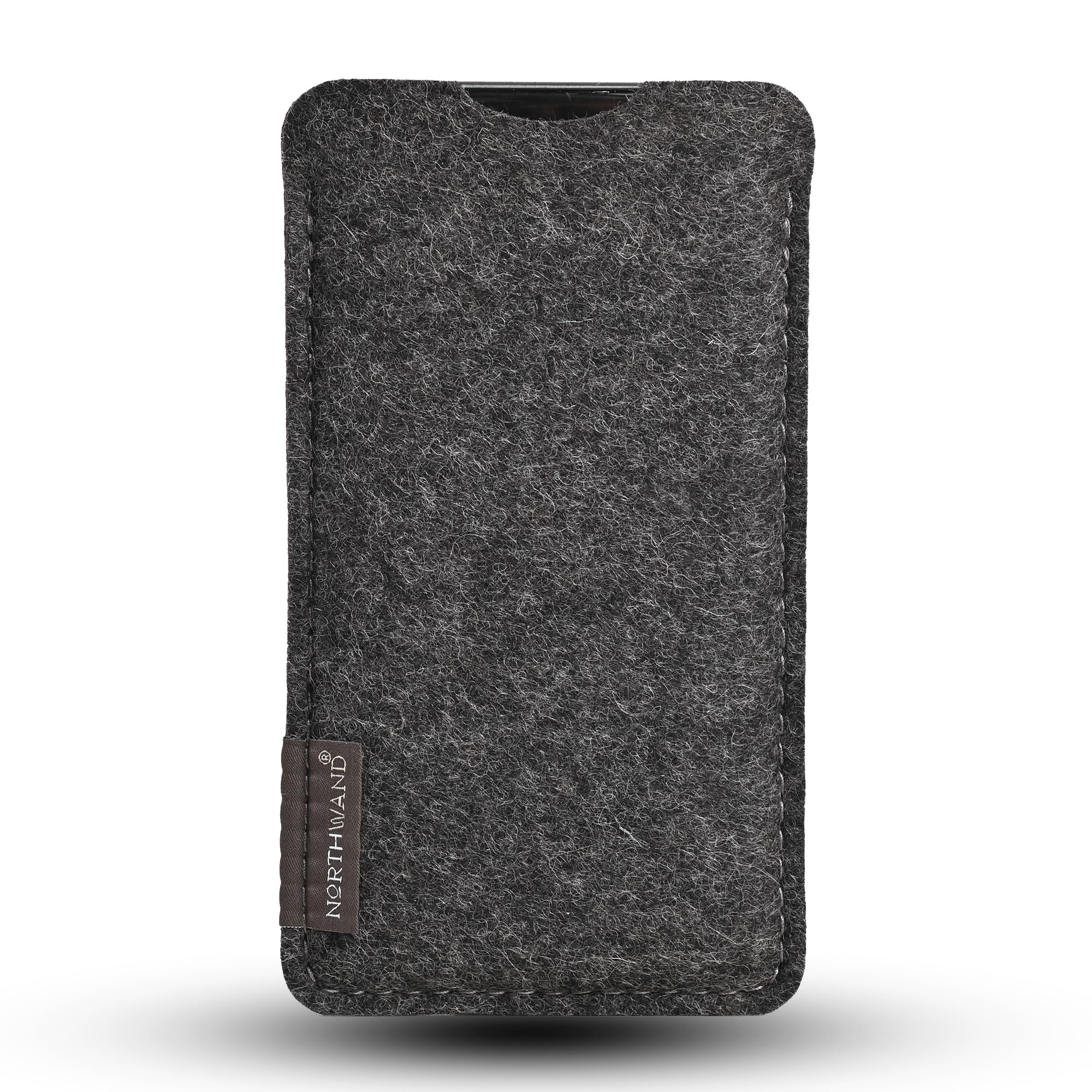 NorthWand Case for iPhone 17, 17 Pro, Air. iPhone 16, 16 Pro, 16e. Case, Mobile Phone Case Made of 100% Natural Merino Felt - Made in Germany. Colour: Anthracite, Dark Grey