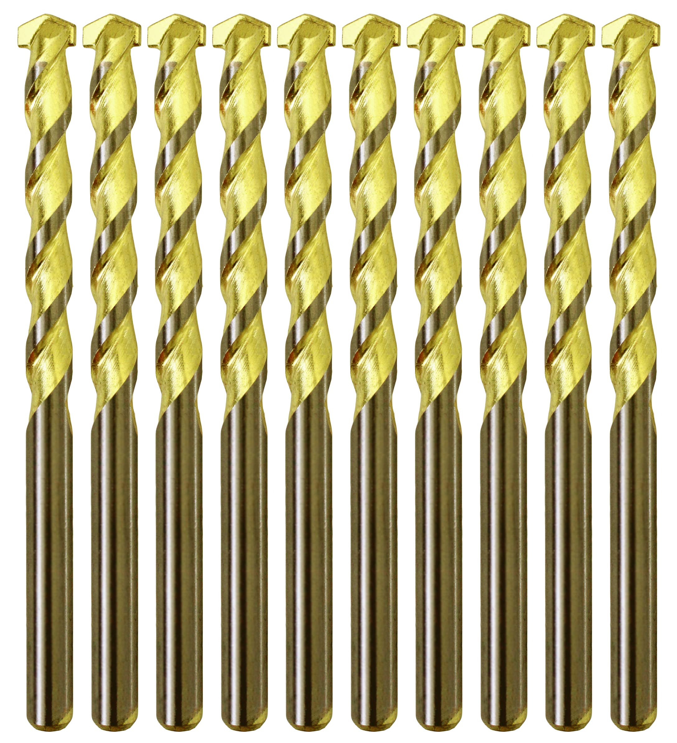 MAX-CRAFT Masonry Drill Bit Set 5/32 in. Golden Flute Drill Concrete Stone-10Pcs