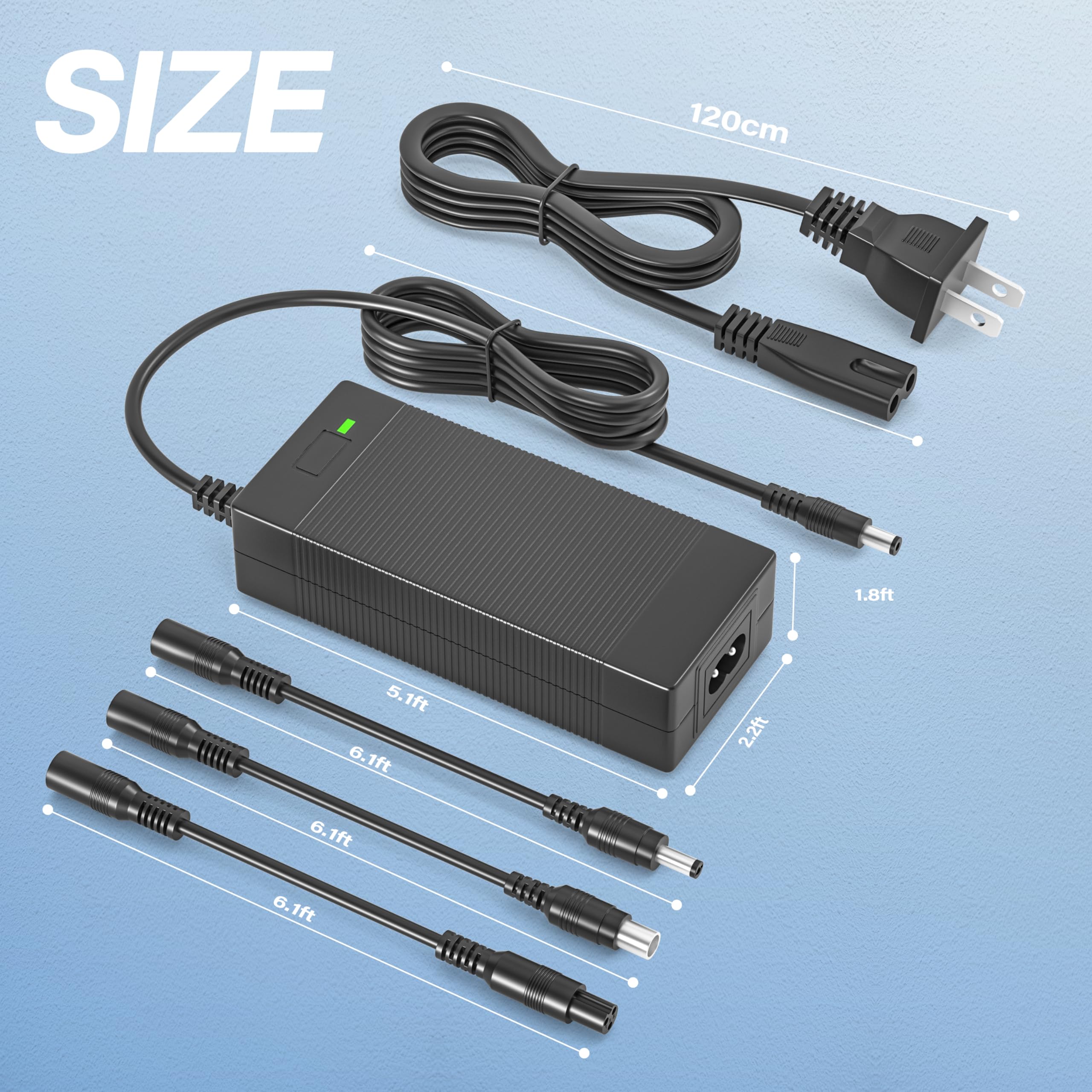 42V 2A Electric Scooter Charger Replacement for Swagtron/Gotrax GXL V2, G2, G3, G4 Apex, Glider, XR Elite/Jetson Bolt/Bolt Pro/Sisigad/Segway/Bird for 36V Lithium Battery