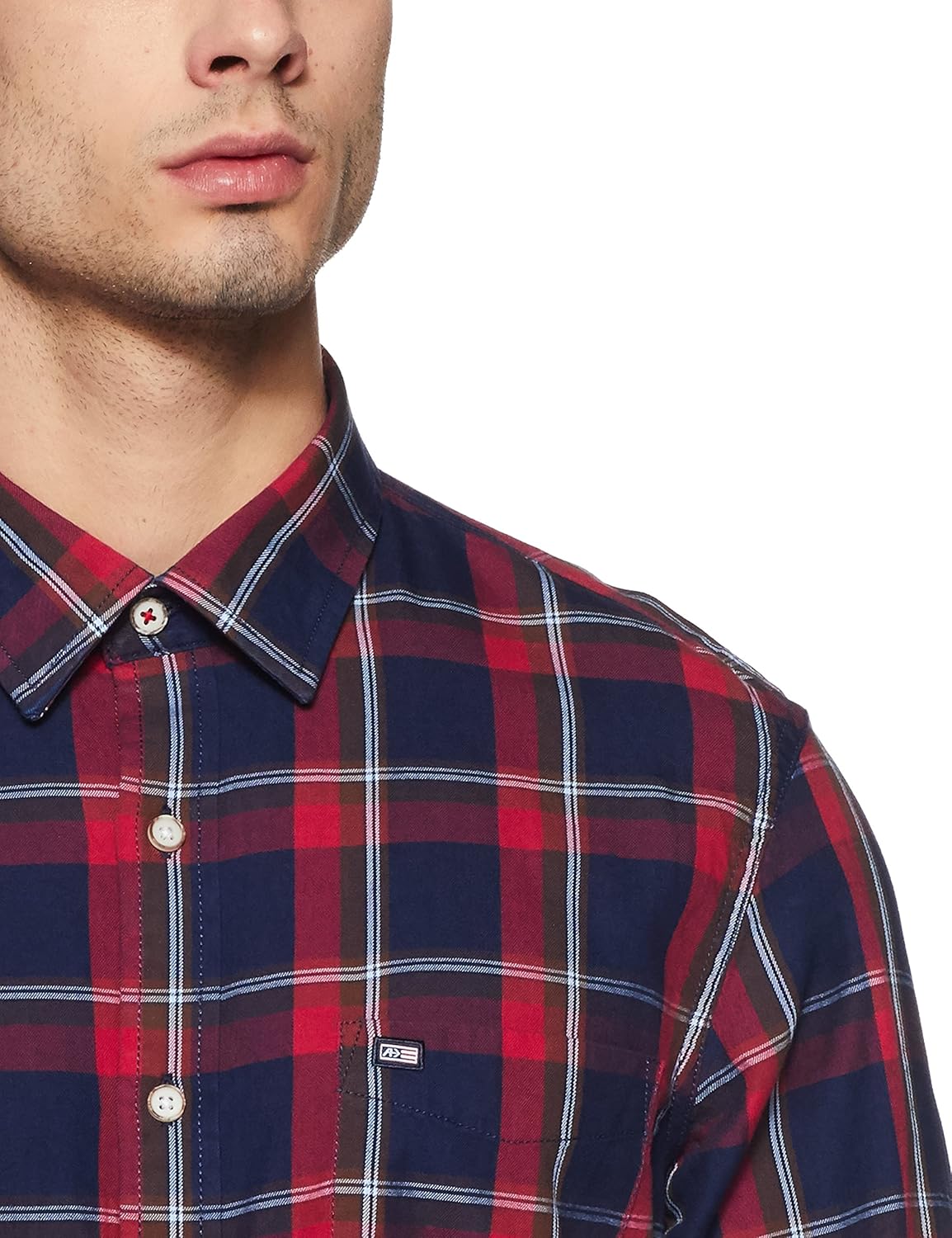 arrow sports men's checkered slim fit casual shirt