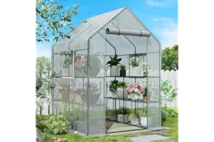 SPECILITE 56×56×78Inch Walk-in Greenhouse, Heavy Duty Small Plant House with Thicken PE Cover and Steel Frame, for Garden, Outdoors, Indoors, White