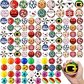 Meooeck 108 Pcs Christmas Stress Balls Bulk Snowman Santa Claus Gingerbread Man Sport Squeeze Balls Stress Relief Fidget Mini Foam Toy Basket Goodie Stuffers Gift for Xmas Party Favor Kids Adults
