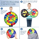 FHNSEL Kids Dart Board Set Double-Sided with 12 Sticky Balls 6 Darts Indoor view 4