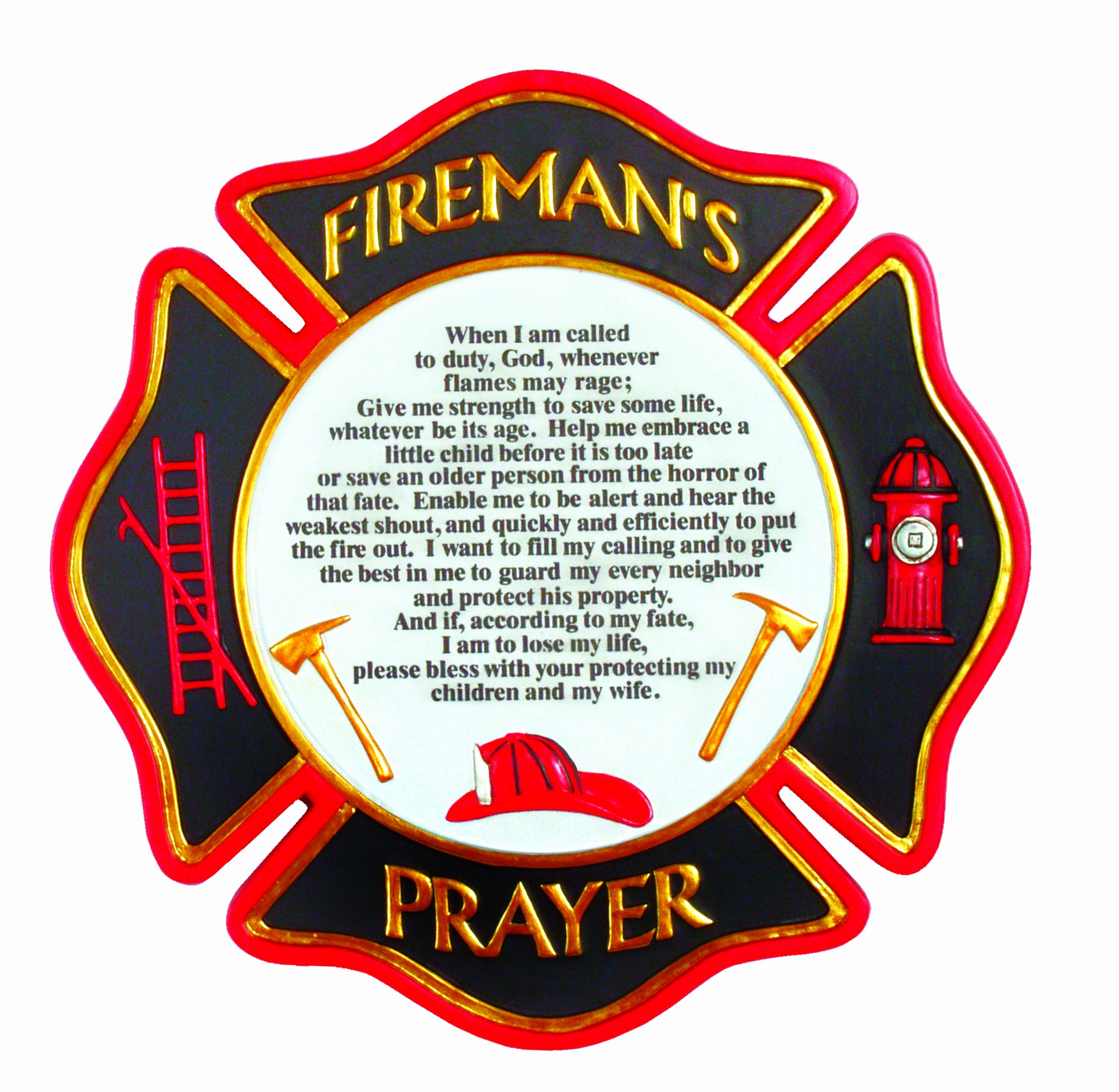 Spoontiques - Garden Décor - Fireman's Prayer Stepping Stone - Decorative Stone for Garden