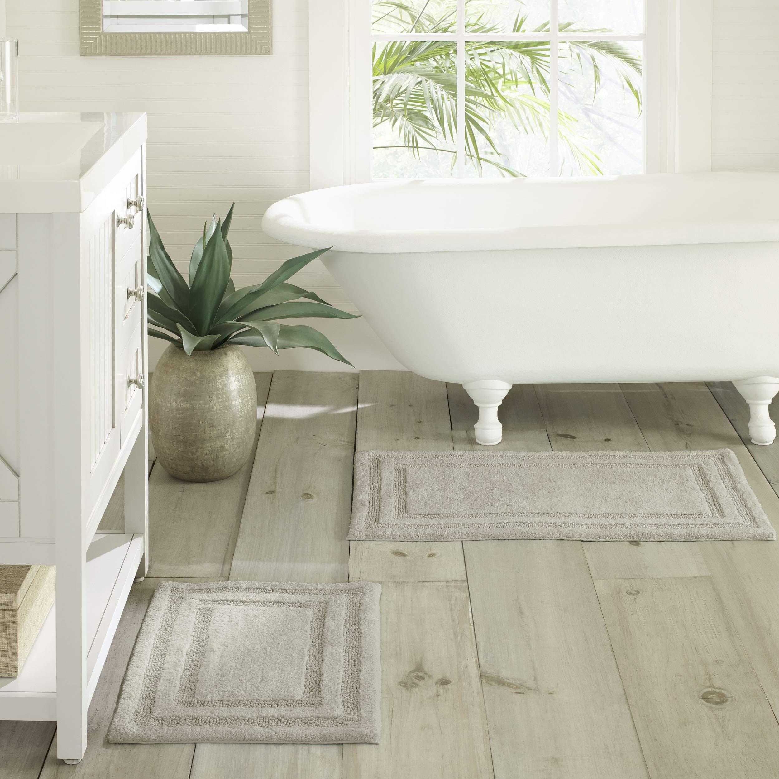 Tommy Bahama | Bath Rug Set-100% Tufted, Ultra Soft & Plush, Highly Absorbent, 100% Cotton, Grey, 2 Piece