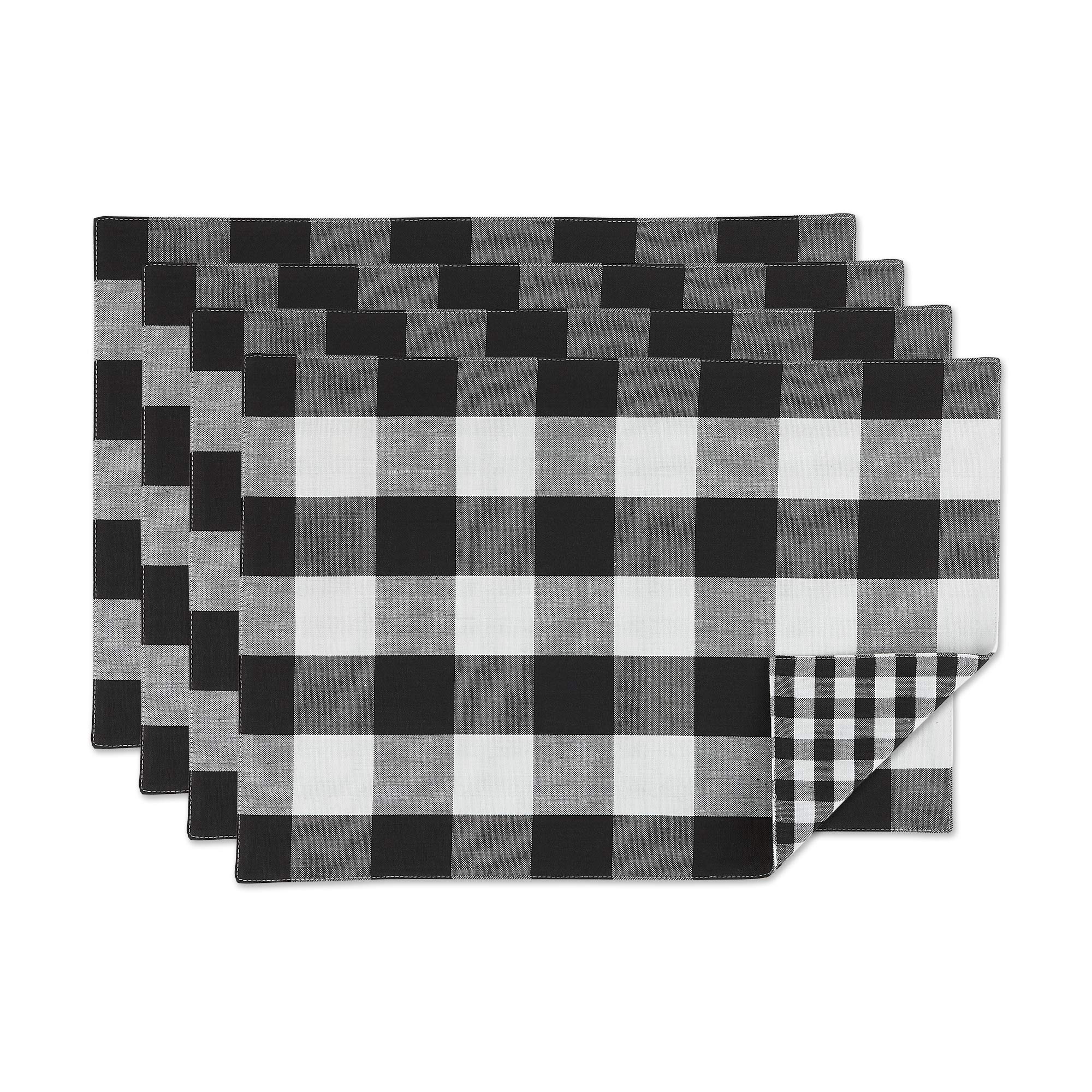 DII Gingham Check Tabletop Collection, Black, Placemat Set — image 1