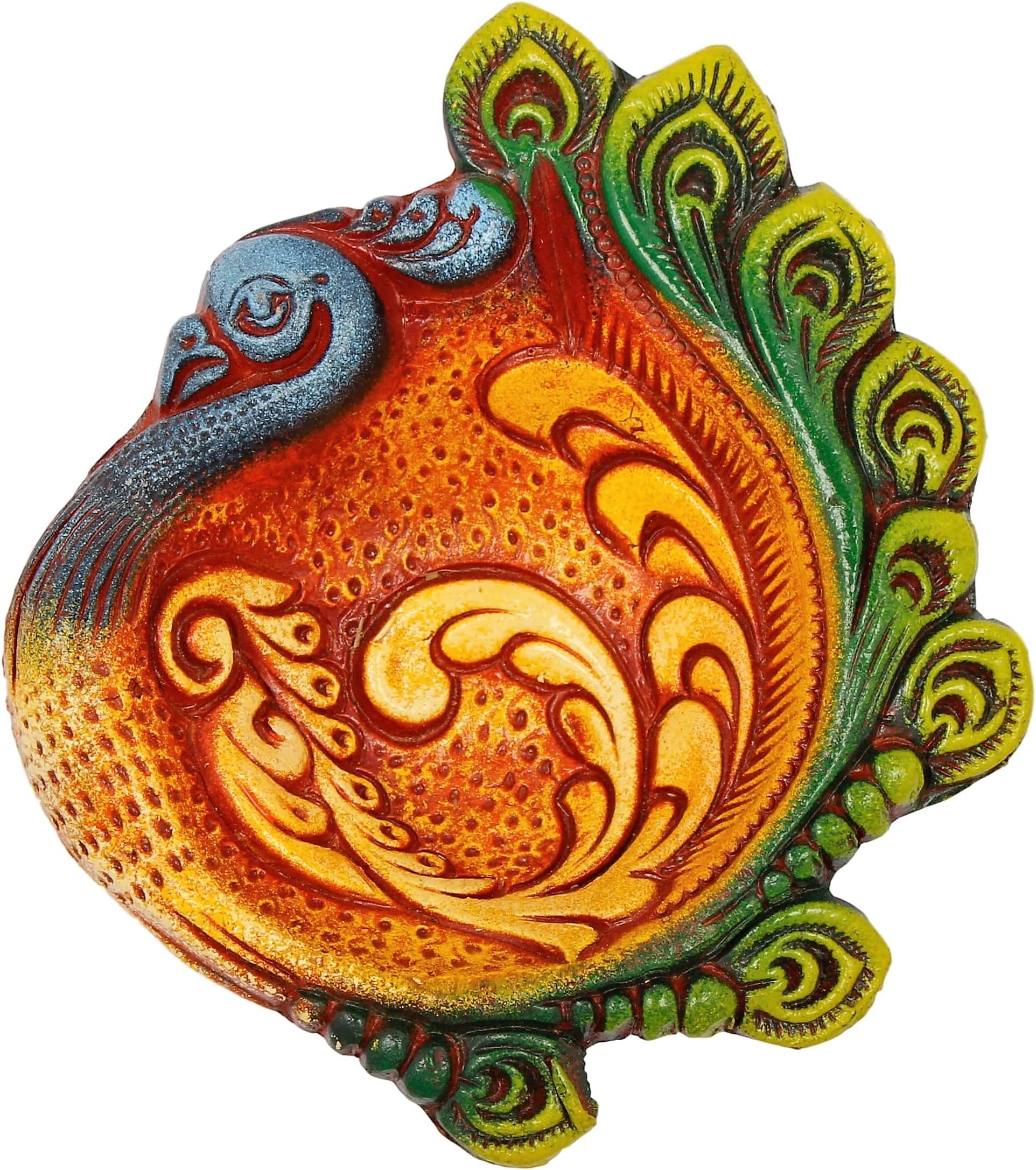 Ramya Handpainted Earthen Terracotta Large Decorative Diwali Diyas - Set of 2 (7105)