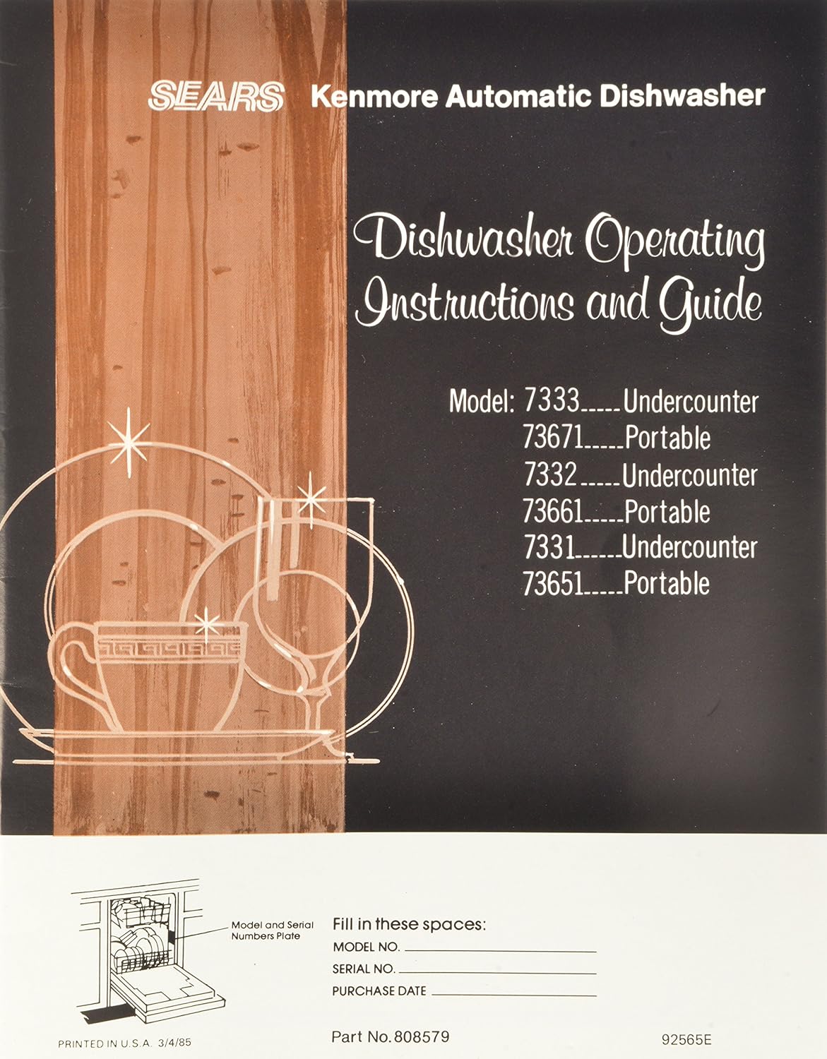 Frigidaire 5300808579 Dishwasher Owner Manual