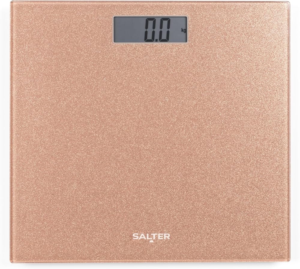 Salter Digital Bathroom Scale Glitter Rose Gold Platform 180kg