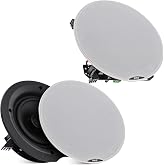 Pyle Pair 6.5&rdquo; Bluetooth Universal Flush Mount in-Wall in-Ceiling 2-Way Speaker System Dual Polypropylene Cone &amp; Polymer Tweeter Stereo Sound 300 Watts (PDICBT67), Black