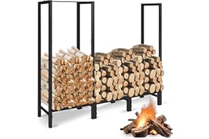 KYATE Firewood Rack Outdoor 4ft Upgraded Fireplace Stove Storage Heavy Logs Stand Stacker Holder Strong Lumber Wood Racks Outside for Courtyard Patio