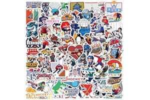 Ice Hockey Stickers 110Pcs,New Hockey Teams Logo Stickers Packs for Teens Adults,Cute Cartoon Hockey Vinyl Funny Sports Decal