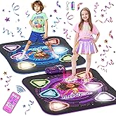 Surelect Dance Mat, 2025 Rechargeable Light-Up 2-Player Opposing Dance Pad with Bluetooth, 12-Button Music Dancing Toy, Christmas Birthday Gift for 3-12 Year Old Boys Girls