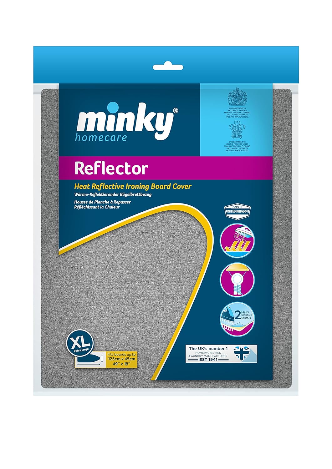 Minky Reflector Ironing Board Cover, Metallic, 125 x 45 cm Amazon.co