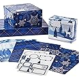 Hallmark Christmas Flat Wrapping Paper Sheets with Gift Tag Seals - Snowflakes, Deer, Tartan Plaid Gift Wrap Paper (12 Sheets, 16 Gift Tag Stickers) for Holiday Parties, Hanukkah, Winter Weddings