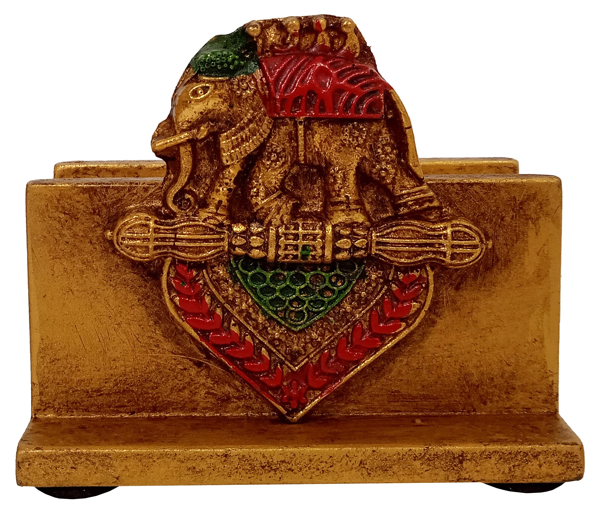 Purpledip Resin Visiting Cards Holder: Elephant (12376B)