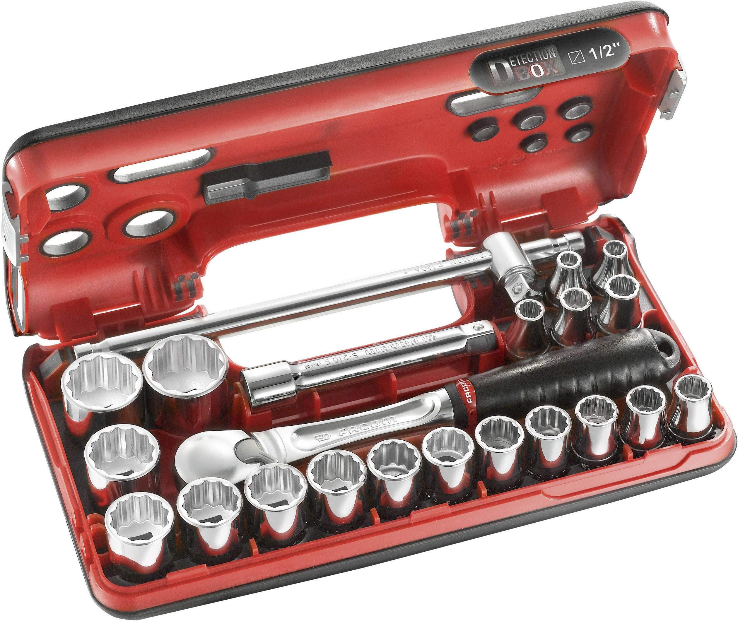 FACOM SL.DBOX412 Series SL.DBOX 12-Point 1/2" Metric-Size Socket Set