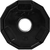 CAP Barbell 12-Sided Rubber Olympic Grip Weight Plates, Black | Multiple Sizes