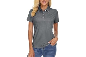 TACVASEN Polo Shirts for Women Short Sleeve Golf Shirts 4-Button Quick Dry Workout Tops Collared for Work Running Tennis