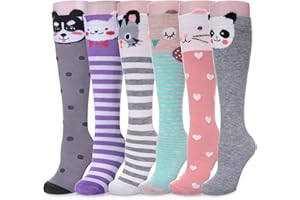 Color City Girls Knee High Socks Kids Long Boot Socks Cozy Fun Animal Warm Cotton Socks
