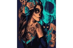 Komking Paint by Number for Adults Kids, Paint by Numbers Kits on Canvas Painting Kit for Art Crafts Gift, Magic Cat 16x20inch Without Frame