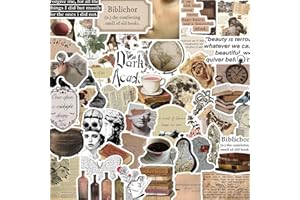 50 PCS Dark Academia Stickers Vintage Gothic Style Stickers for Journals, Laptops, Water Bottles, Scrapbooking, Art Crafts