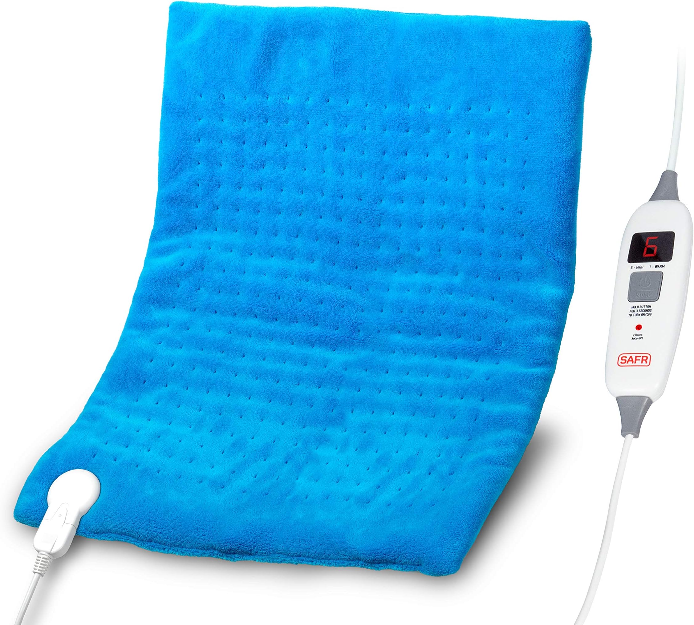 SAFR Thermotherapy Electric Heating Pad - Ultrasoft™ Microfiber - [20”x24” | XXL - Malibu Blue]