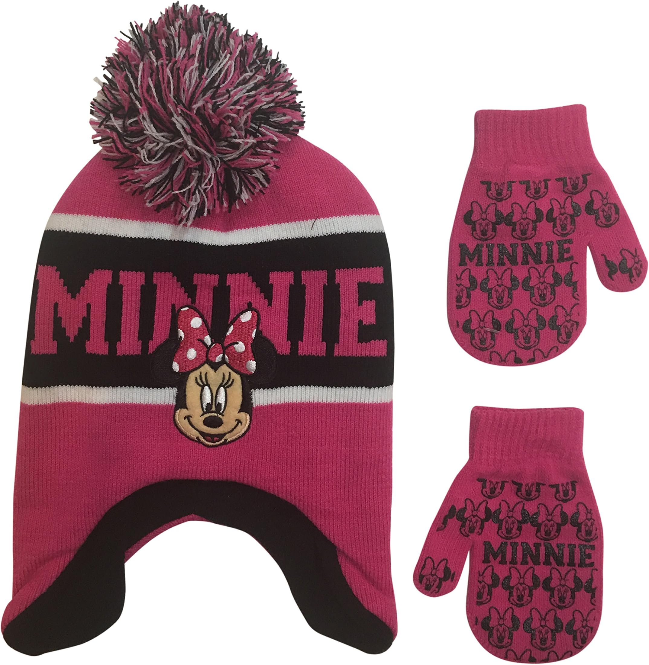 Disney Infant / Toddler's Minnie Mouse Laplander Hat and Mitten Winter Set