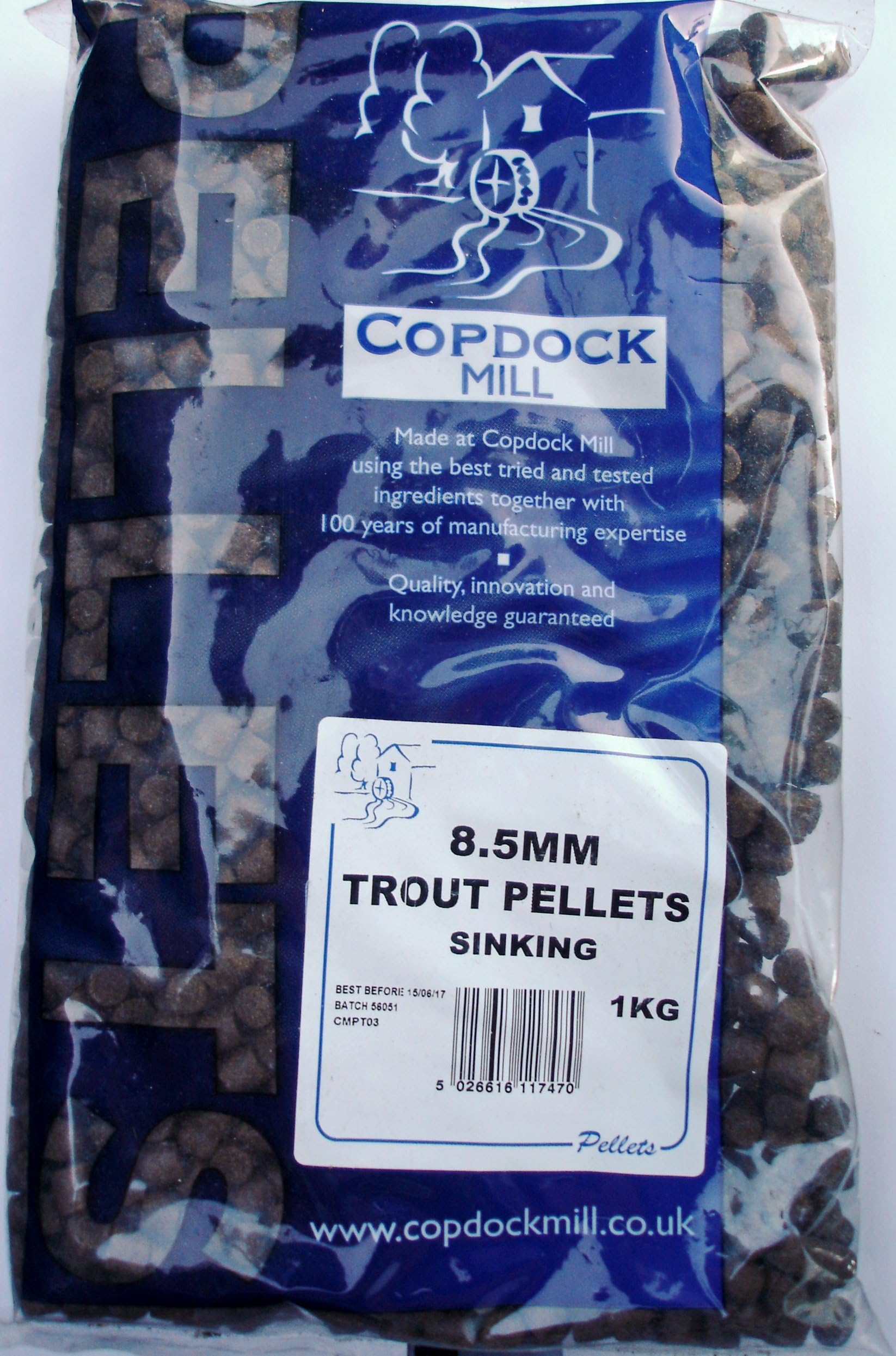 Crafty Catcher 8.5mm SINKING ELITE TROUT PELLETS - 1Kg Bulk Pack