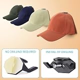 BELLE VOUS 16x Black Self-Adhesive Hat Hooks - Wall Mount Display Organiser Rack view 3