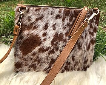 cow fur purse