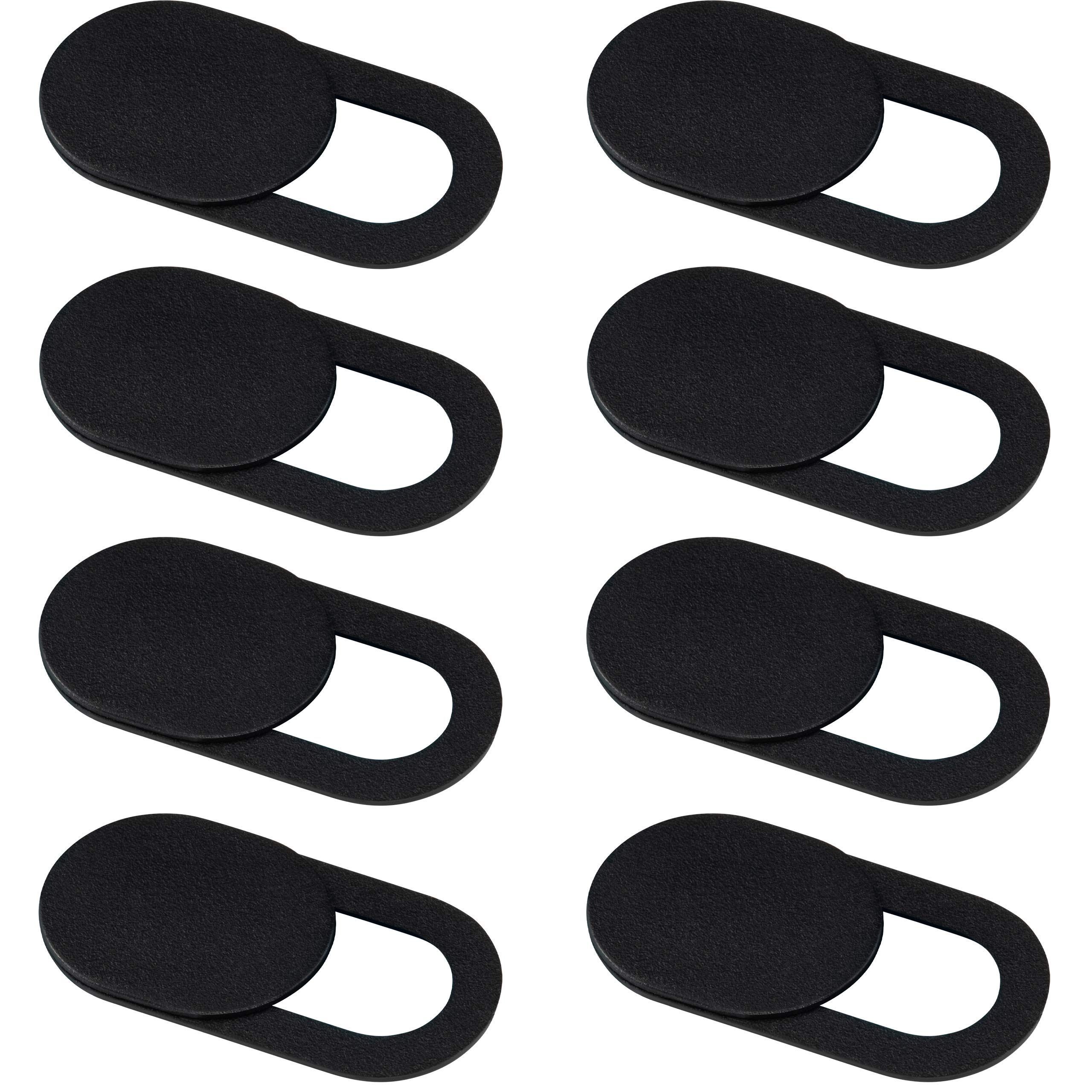 Privise Webcam Cover – Ultra-Thin Camera Cover for Laptop, MacBook, Smartphone & Tablet, Privacy & Security Protection, Super Slim Design, 8-Pack Black