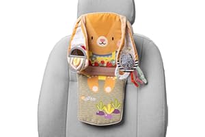 Taf Toys Play & Kick Infant Car Seat Toy for Babies, Newborn Rear-Facing Activity Center with Music, Light, Mirror & Rattling Toys, Promotes Motor Skills Development, 0-18 Months Travel Baby Toy