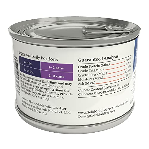 Solid Gold Wet Cat Food Shreds in Gravy Canned Cat Food Made w/Real